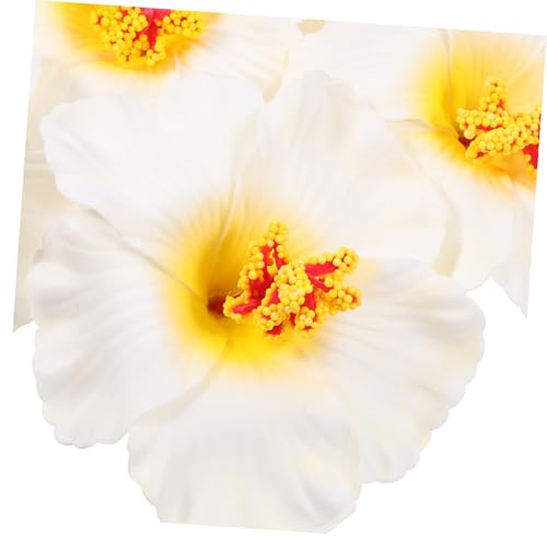 Luxshiny 10個ハイビスカスの造花 本物そっくりの人工花 パーティーやイベントの装飾に ハワイアンフラワー プロップやフォトプロップに [3]