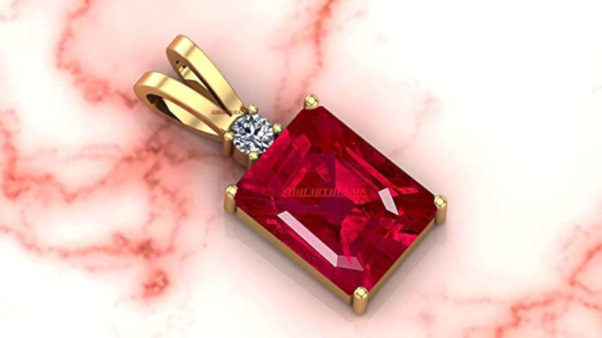 Certified 13.25 Ratti A+ Quality Natural Ruby Manik Gold Plated Pendant