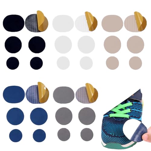 VYNZOR Parches para zapatillas deportivas,30 Piezas parches zapatillas deportivas Parches de Reparación de Orificio de Talón Reparación De Daño En El Calzado de Orificio de Zapatilla para Zapatos,Mult