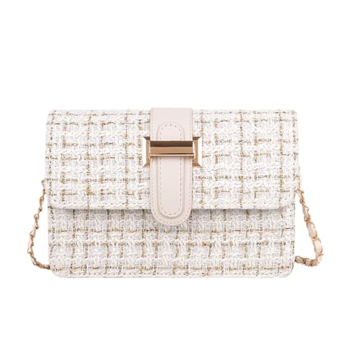 Sac bandoulière femme blanc en toile légère et design de créateur