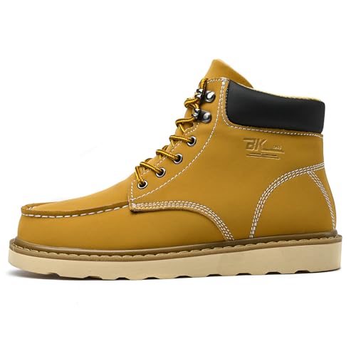 Image of MENS Work Boot High-tops Slip Resistant Protective Leather Shoes Outdoor Sports Fluffing Warm Shoes In Winter Cotton-padded Shose.