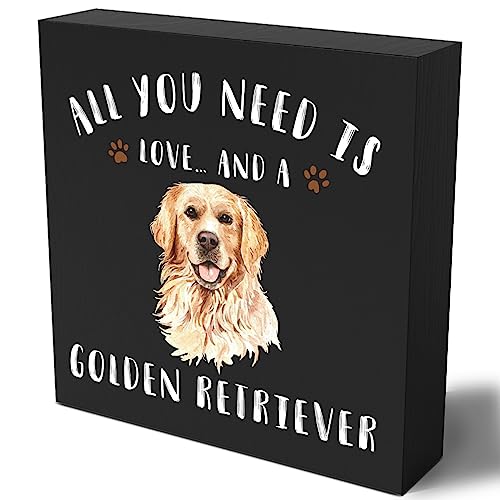Funny Golden Retriever Wooden Box Sign Plaque All You Need