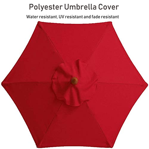 Parasol de jardín rojo CLSDRZC de 2 metros para mesas de café y terrazas 5