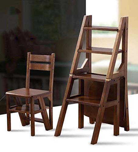 Échelle à double usage en bois pour optimiser le rangement de la maison - 3