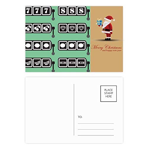 Cartes postales machine à sous Père Noël lot de 20 pour décoration casino