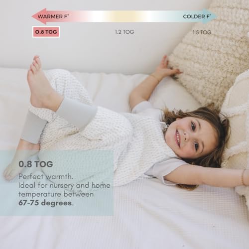 Image of Tealbee Dreamsuit Toddler Sleep Sack with Feet - Walker Sleep Bag with Legs, Rayon made from Bamboo, Summer 0.8 TOG, 2-Way Zipper, 2T-3T - Dash