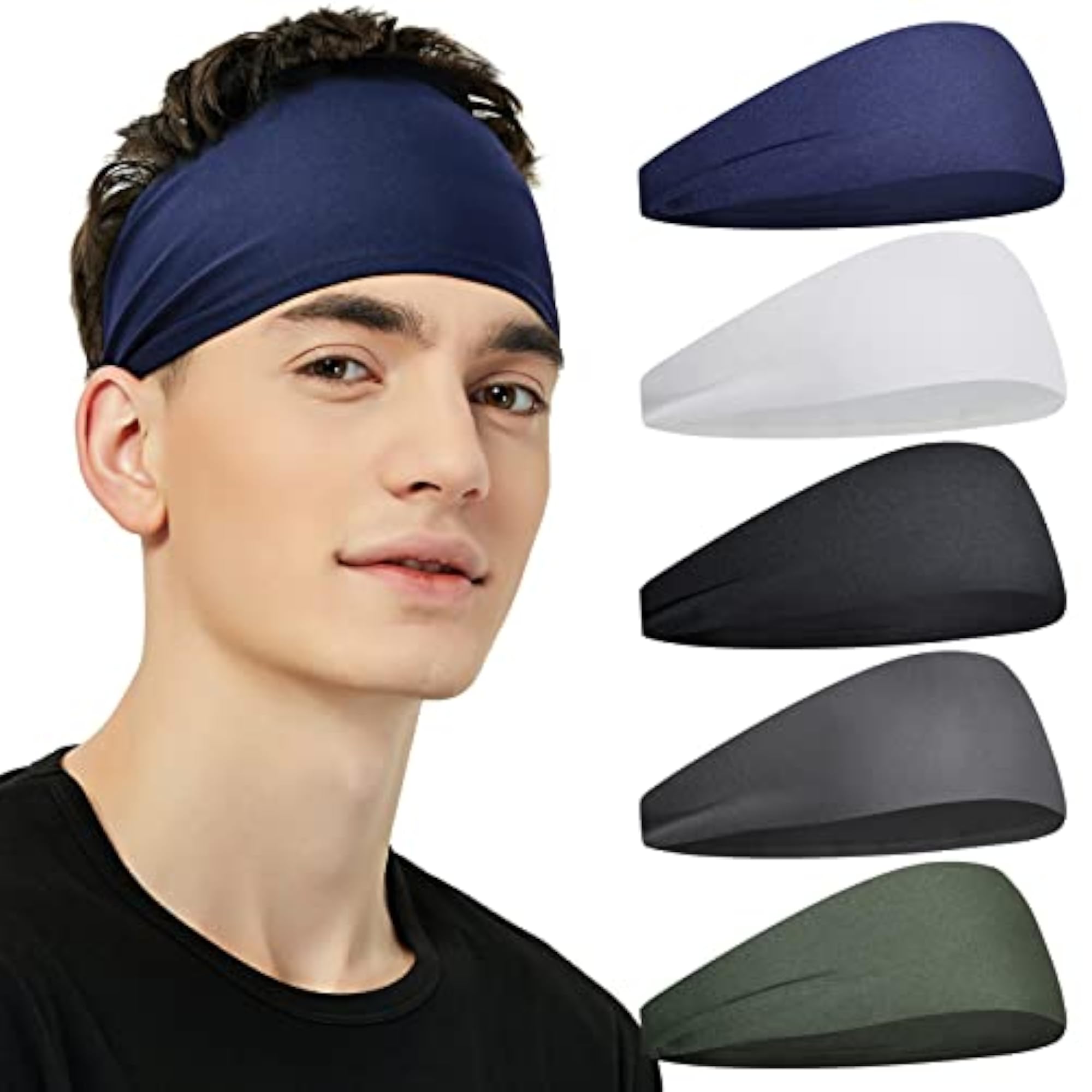 5 Pack Moisture Wicking Sports Headbands
