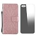 Produktbild iPhone XR Hülle, Conber Lederhülle Handyhülle + [Frei Schutzfolie], PU Tasche Leder Flip Case Cover Vintage Emboss Sonne Totem Schutzhülle für Apple iPhone XR - Rosegold
