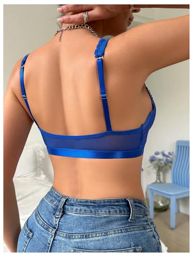 Image of SOLY HUX Women's Lace Bras Deep V Neck Wireless Bra Comfort Everyday Bralette