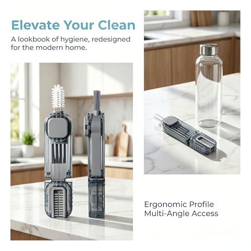 Image of 3Pcs 4 in 1 Cup Lid Gap Cleaning Brush Set,Multifunctional Crevice Cleaning Brush for Bottle,Multipurpose Bottle Cleaner with Compact Design Tiny Silicone Cup Holder Cleaner Tool,Kitchen Gadgets