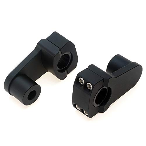 APE RACING Pivoting Handlebar Risers 2'' Height Rise – Billet Aluminum Universal Motorcycle Bar Clamps for 7/8'' & 1-1/8'' Handlebars – Mounts to Oversize 1-1/8'' Stem Clamp Black by APE RACING - Image 5