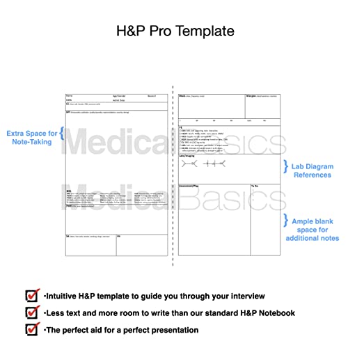 H&P Pro Notebook (Extra Space For Note-Taking) – Medical History And Physical Notebook For Medical Students, Residents, Nurse Practitioner Np, And Physician Assistants Pa #TOP1