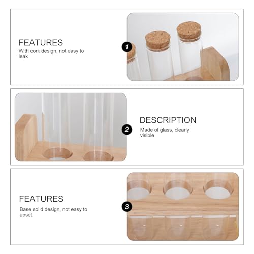 Porte-tubes à essai multifonction support compact bois et verre chic - 8