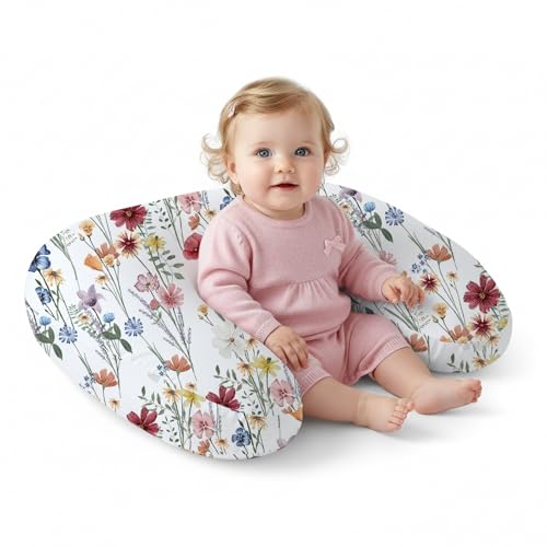 Image of Little Grape Land Nursing Pillow,Upgraded Breast Feeding Pillow for Mom,Breastfeeding & Bottle Feeding for 0–16 Months, Soft Machine Washable Cover with Firm Filling,Spring Flower