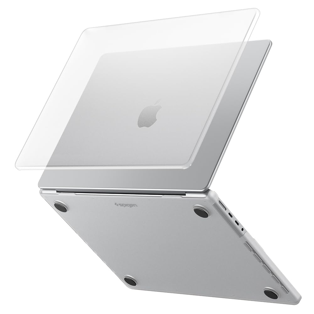 Spigen Air Skin Coque Compatible avec MacBook Pro 14 M5 Pro/M5 Max(2026), M5(2025), M4/M3/M2/M1/Pro/Max (2024/23/21) étui Rigide translucide Transparent - Transparent Givré