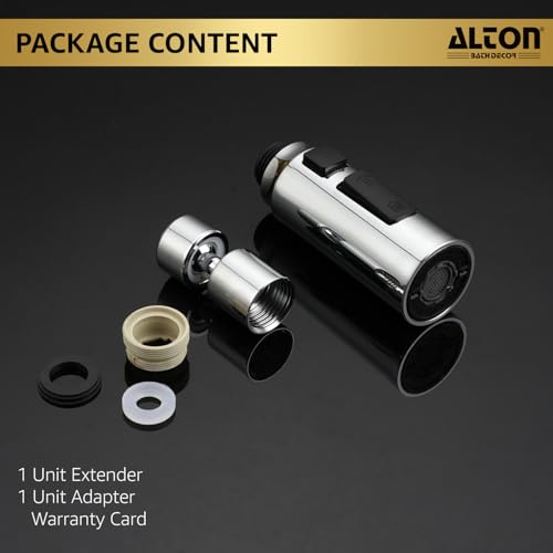 Image of ALTON, ALD860, ABS, 3-Function, Tap Extender for Kitchen Sink | 360 Degree Rotation | Kitchen Faucet Sprayer | Fits F22, M24 mm taps and Pull-Down Sprayer | Chrome