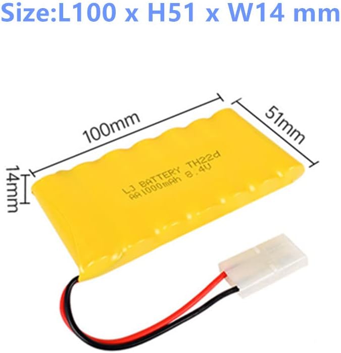 Miniatura 2 de Batería recargable AA de 8.4V 1000mAh NI-CD con conector Tamiya estándar para RC Car RC Truck Tank 2 Pack con cargador USB