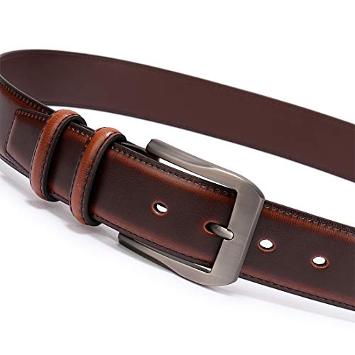 beltox fine Men’s Casual Leather Jeans Belts 1 1/2” Wide 4MM Thick Alloy Prong Buckle Work Dress Belt for Men