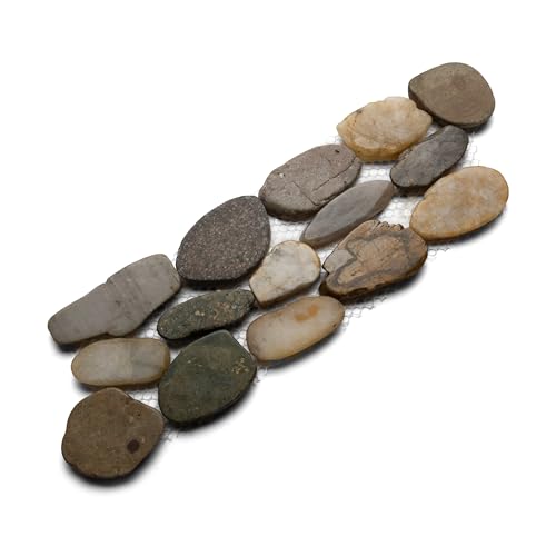 CNK Tile Natural River Stone Polished Pebble Tile Border -