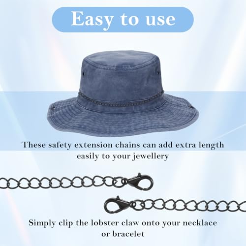 8 Stück Schwarze Kettenverlängerung, 4 Größen Edelstahl Verlängerungskette, Armband Verlängerung, um Ihre Colliers und Armband zu Verlängern für Frauen