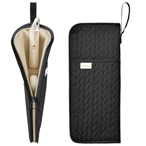 KarSyon Hot Tools Organizer Heat Resistant Mat Case Hair Tools Holder Travel Bag Portable Hair Styling Tools Cover Pouch for Curling Iron,Flat Iron,Hair Straightener (Black)