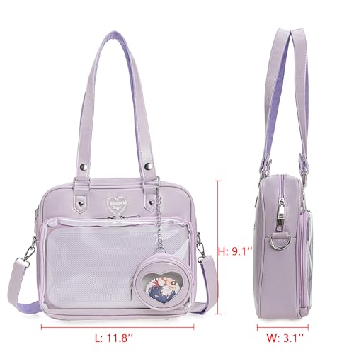 Ita Bag Crossbody Handbags Kawaii Shoulder Purse Square Backpack with Insert Anime Pins Display