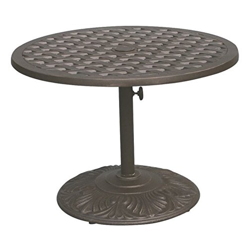 Darlee Series 30 30" Round Patio Bistro Table in Antique Bronze