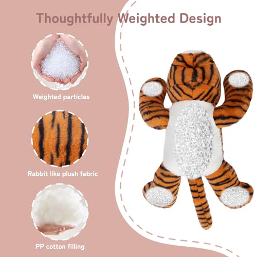 Image of Niuniu Daddy 20 inch 3.3 lb Weighted Tiger Stuffed Animal for Adults Kids, Giant Large Soft Body Pillow Plush Toy for Sleeping Huggable, Gift for Everyday Comfort