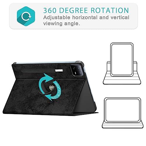 DINGGUAGUA Case Compatible with Xiaomi Pad 6 Tablet 11.0 inch Released 2023 Multi-Angle Stand Cover for Mi Pad 6 Pro Tablet 360° Adjustable Swivel,Black