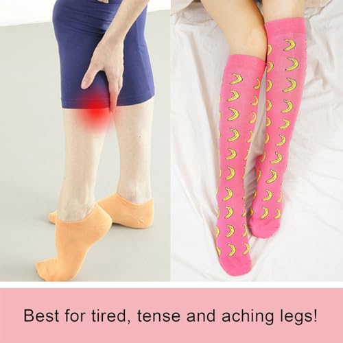 Compression Socks for Women Fruit Knee High Stockings for Running Sports Travel Long Flights3