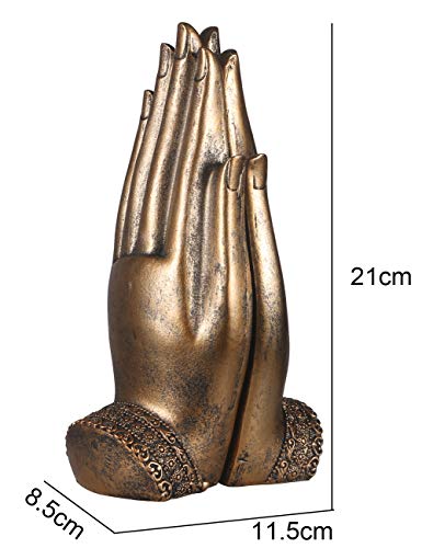 Buddha Sitting in Hand Statue Resin Lao Thai Buddhist Figurines Home Decor Zen Buddah Gold