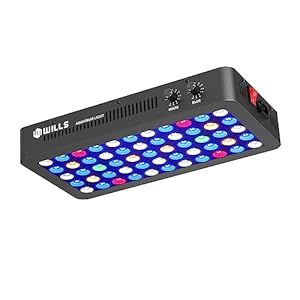 WILLS Aquarium Light, Dimmable Full Spectrum Fish Tank Light with 3 Dimming Modes & 55 Premium SMD Chips, 165W LED Aquarium Plant Light for Saltwater Freshwater Coral Reef (15.7″x8.3″x2.4″)
