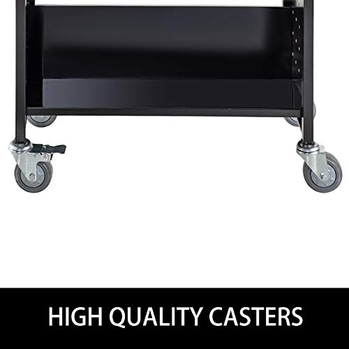 image for BestEquip 200LBS Book Cart, Library Cart 30x14x45 Inch, Rolling Book C