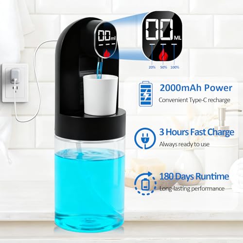 Image of Mouthwash Dispenser for Bathroom, Automatic Mouthwash Dispenser, 20.29 oz Touchless Electric Wall Mounted Mouth Wash Dispenser, 4 Modes with 4 Magnetic Cups for Kids & Adults,Bathroom Accessories Set