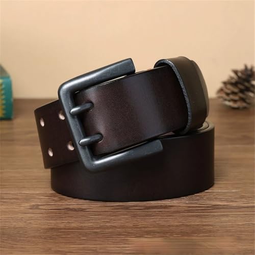 Men’S 4.3CM Wide Vintage Genuine Leather Double Pin Buckle Casual Designer Belt Strap For Everyday Wear With Jeans3