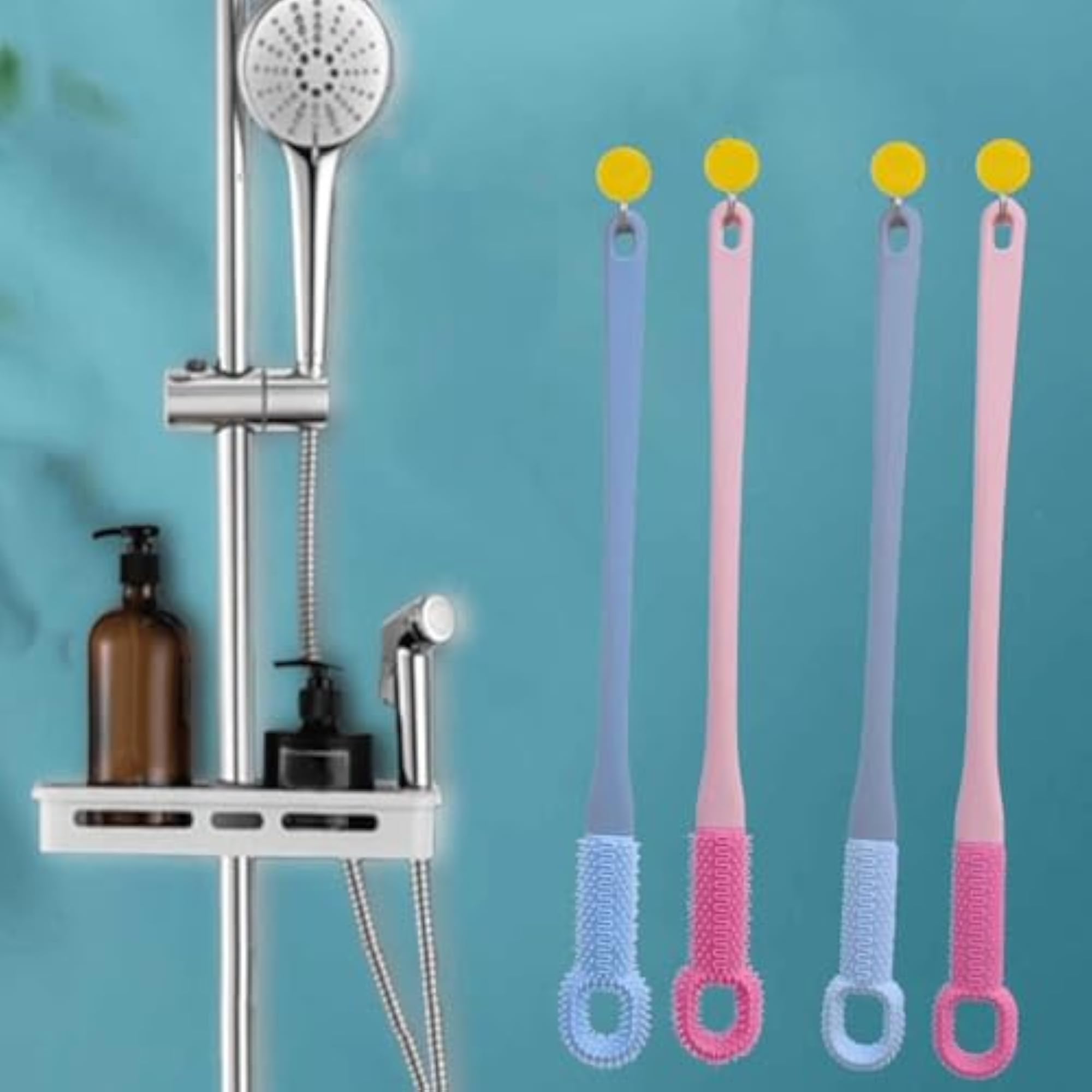 Toe Gap Cleaning Brush Long Handle Lotion Applicator