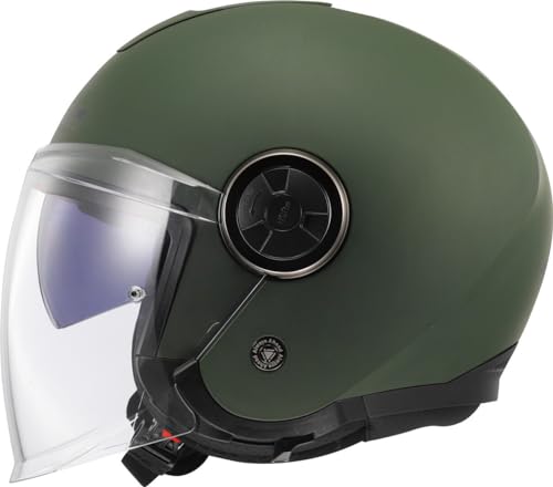 Casco jet LS2 Classy Solid verde militar talla XXL para moto custom y scooter de ciudad 2