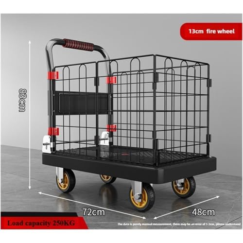 Carro plegable utilitario de 4 ruedas 72x48cm miniatura 2