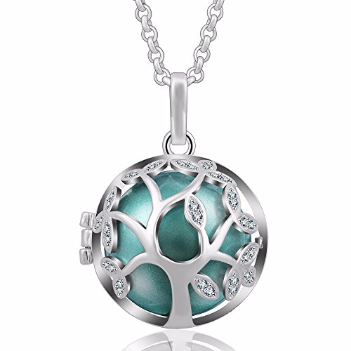 EUDORA Tree of Life 20mm Czech Rhinestuds Harmony Ball Pendant Chime Necklace Wishing Ball,30