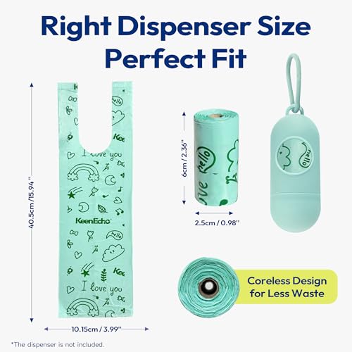 KeenEcho Disposable Diaper Bags with Handles 120 Count (8 Rolls) - Thumbnail 3
