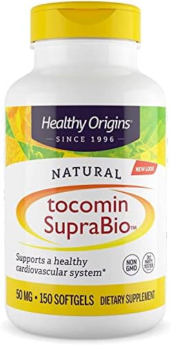 Healthy Origins Tocomin SupraBio (Tocotrienols), 50 mg - Supports Heart Health & Cardiovascular System - Tocotrienol & Vitamin E Supplement - Gluten-Free Skin Support - 150 Softgels