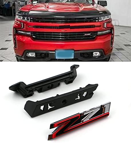Image of 1 OEM Grille Z71 Front Emblem 3D Badge Compatible with 2019-2025 Silverado Tahoe Suburban RST 1500 HD 2500 HD 3500HD 84384428 (Chrome Red)
