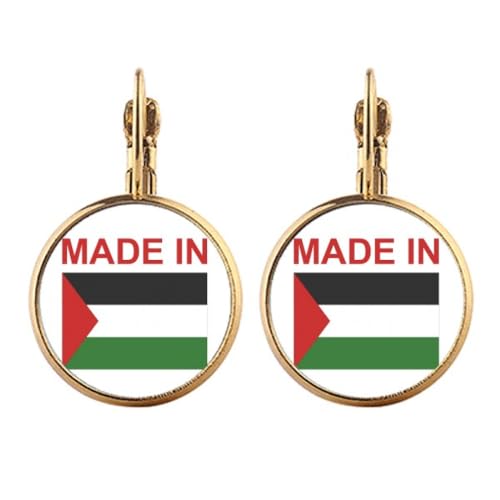 Boucles d'oreilles Palestine or à clip sans perçage pour femme