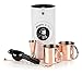 Produktbild Buddy´s Bar - Moscow Mule Komplett Set, 2 x 500 ml Cocktail-Becher, 27 cm Barlöffel, 5cl Barmaß & schwarze Limettenpresse, lebensmittelecht, Cocktail-Tassen-Set inklusive Geschenkbox, Kupfer poliert