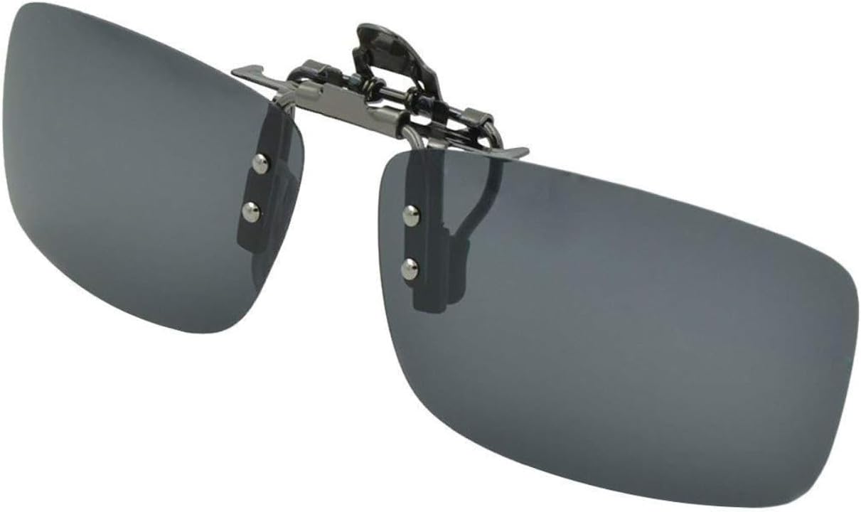 Clip-On Polarized Sunglasses for Men & Women | UV400 Protection |Anti-Glare Driving Glasses for Prescription Glasses (Black)