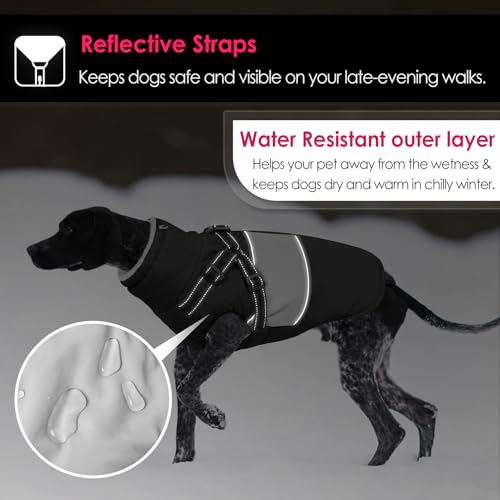 Image of AOFITEE Dog Coat, Warm Dog Jacket with Harness Built in, Waterproof Coats for Small Dogs, Dogs Winter Coat Puffer Jacket with Zipper & Fleece Collar, Pet Snowsuit Sweater for Chihuahua Yorkshire, XS
