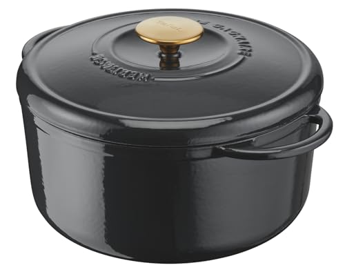 Tefal Pierre Gagnaire Héritage Cocotte en fonte d’acier 21 cm (3,3 L), Induction, Revêtement émaillé, Couvercle spécial condensation, Rétention de...