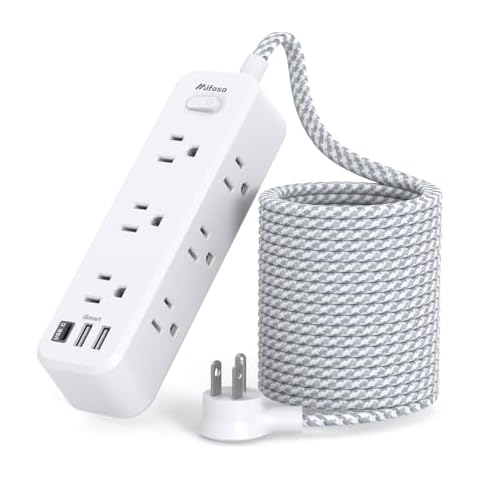Extension Cord 15 ft, Surge Protector Power Strip, Long Extension Cord with 9 Outlets 3 USB Ports, Extension Cord with Multiple Outlets, USB Power Strip for Home, Office, Dorm Room Essentials, College Cover