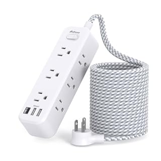 Mifaso Extension Cord, Surge Protector Power Strip, Long Extension Cord with 9 Outlets 3 USB Ports, Extension Cord with Multiple Outlets, USB Power Strip for Dorm Room Essentials, College(15FT, White)