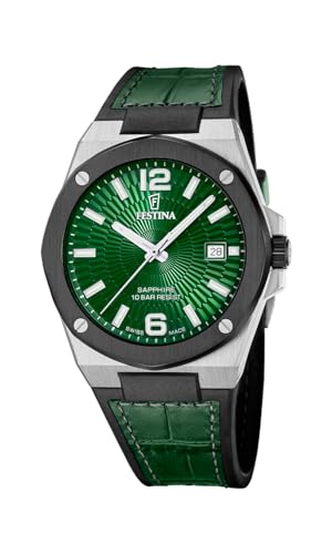 Montre en Acier pour Homme Festina Swiss Made F22001/3 à Bracelet Cuir
